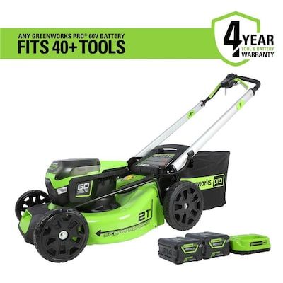 Greenworks Pro 60-Volt Max Brushless Lithium Ion Self-Propelled 21-in Cordless Electric Lawn Mower