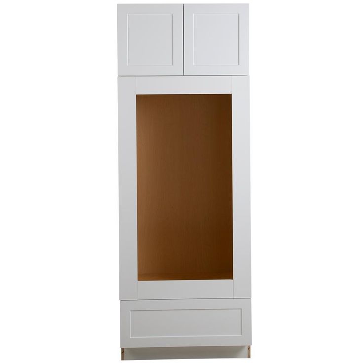 Cambridge Shaker Ready-to-Assemble 33x90x24.5 in. Double Oven Cabinet w/ 2 Soft Close Doors & 1 Soft Close Door in White