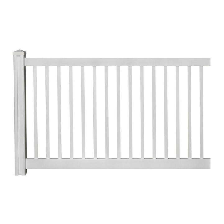 WamBam Fence 4 ft. H x 7 ft. W Premium Vinyl Yard and Pool Fence Panel with Post and Cap - Super Arbor