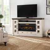 Cecily 72 in. Media Console Infrared Electric Fireplace in Rich Brown Cherry - Super Arbor