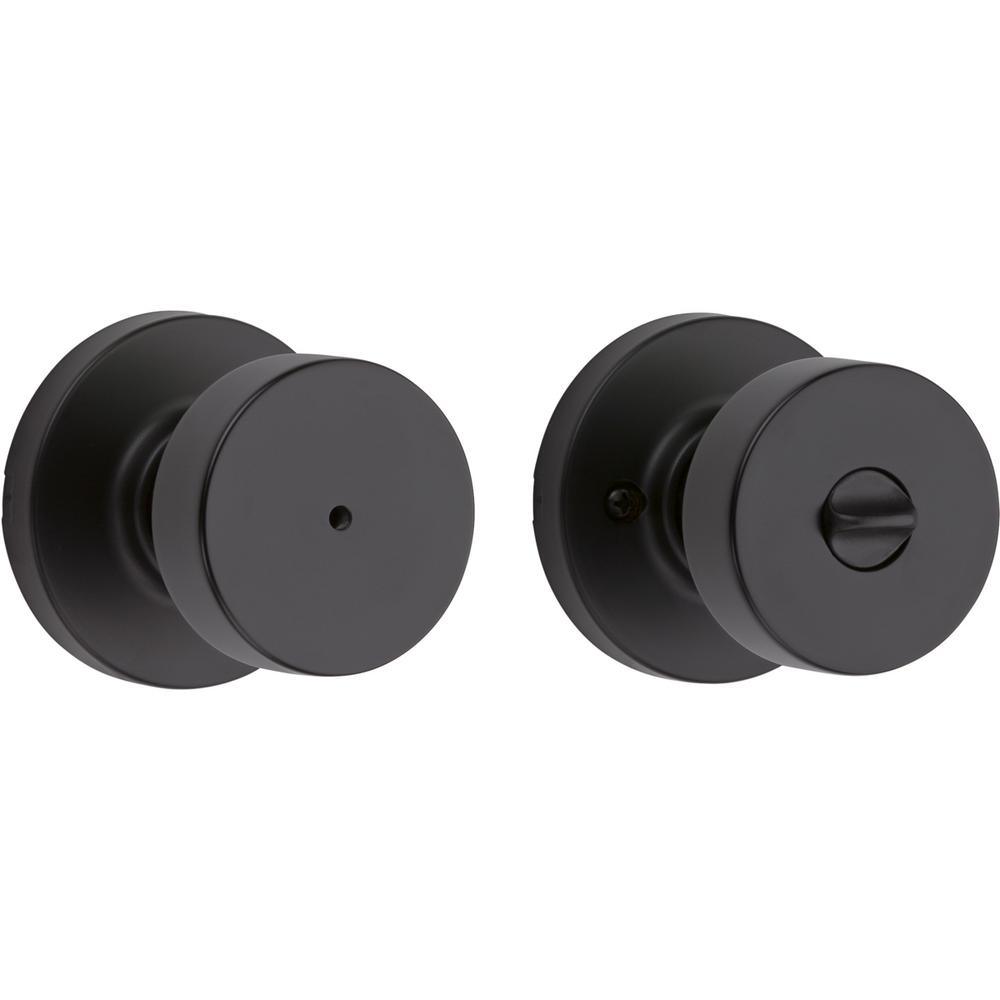 Pismo Round Matte Black Bed/Bath Door Knob Featuring Microban Antimicrobial Technology - Super Arbor