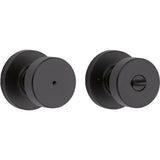 Pismo Round Matte Black Bed/Bath Door Knob Featuring Microban Antimicrobial Technology - Super Arbor