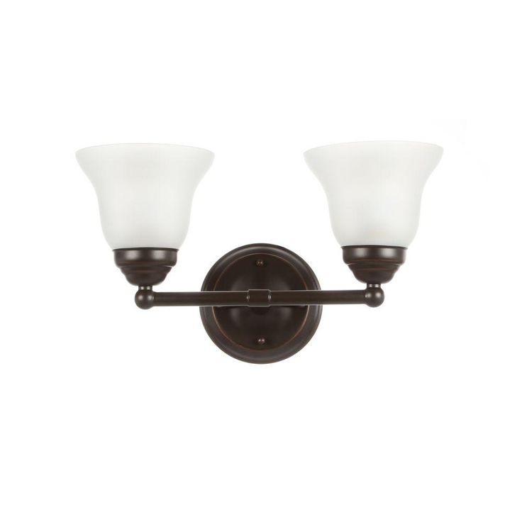 Ashhurst 2-Light Oil Rubbed Bronze Vanity Light with Frosted Glass Shades