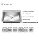 All-in-One Drop-In Stainless Steel 27 in. 4-Hole Single Bowl Kitchen Workstation Sink with Faucet and Accessories