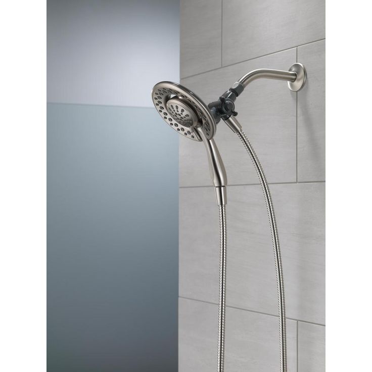 In2ition Two-in-One 4-Spray 6.1 in. Dual Wall Mount Fixed and Handheld Shower Head in Brushed Nickel