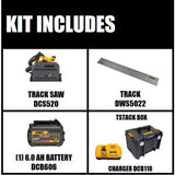 FLEXVOLT 60-Volt MAX Lithium-Ion Cordless Brushless 6-1/2 in. Track Saw Kit with Battery 2Ah, Charger, Case and Track - Super Arbor