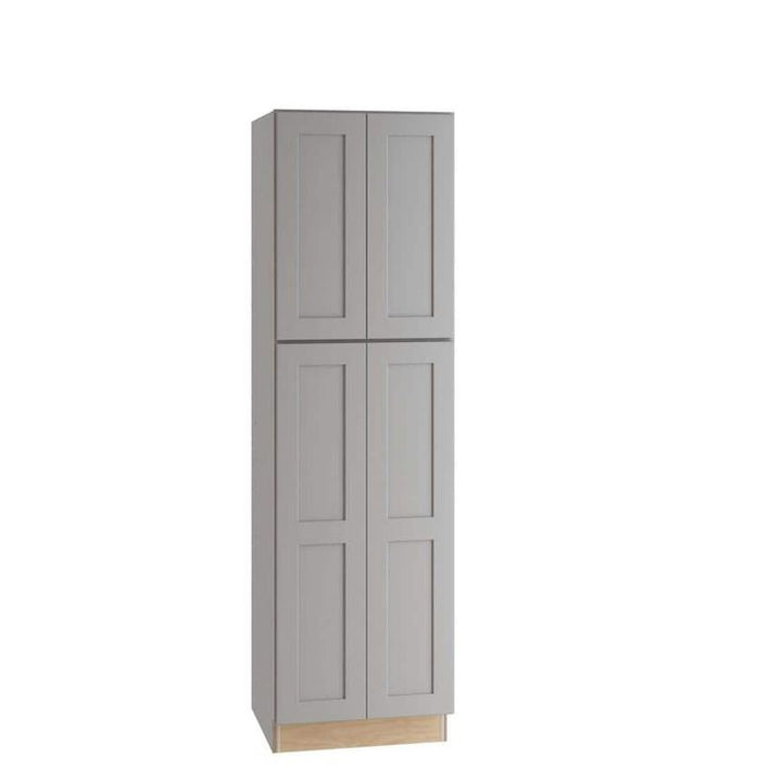 Home Decorators Collection Newport 24 in. W x 24 in. D x 84 in. H Assembled Plywood Pantry Kitchen Cabinet in Pearl Gray with Soft Close