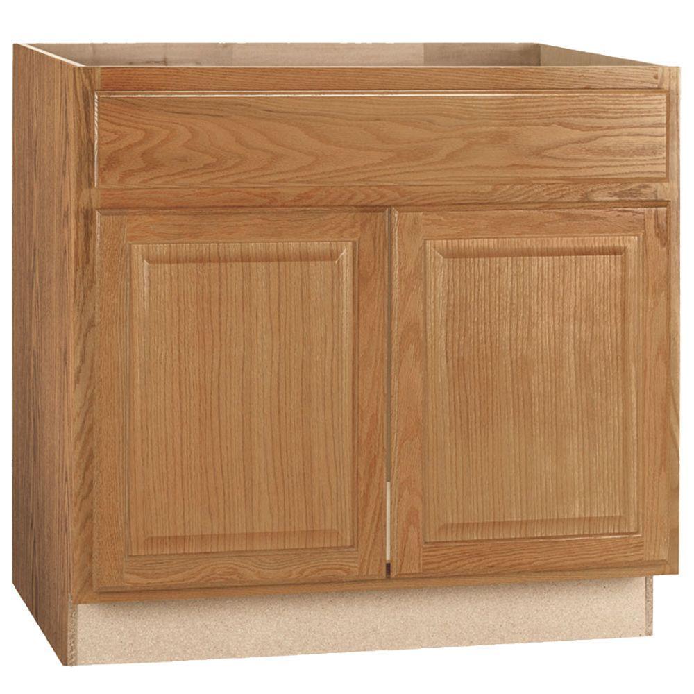 Hampton Assembled 30x34.5x24 in. Sink Base Kitchen Cabinet in Satin White