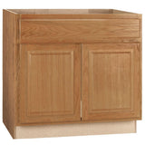 Hampton Assembled 30x34.5x24 in. Sink Base Kitchen Cabinet in Satin White