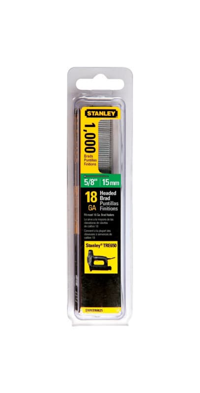 Stanley 18 Ga x 5/8 in Steel Brad Nails, 1,000-Pack