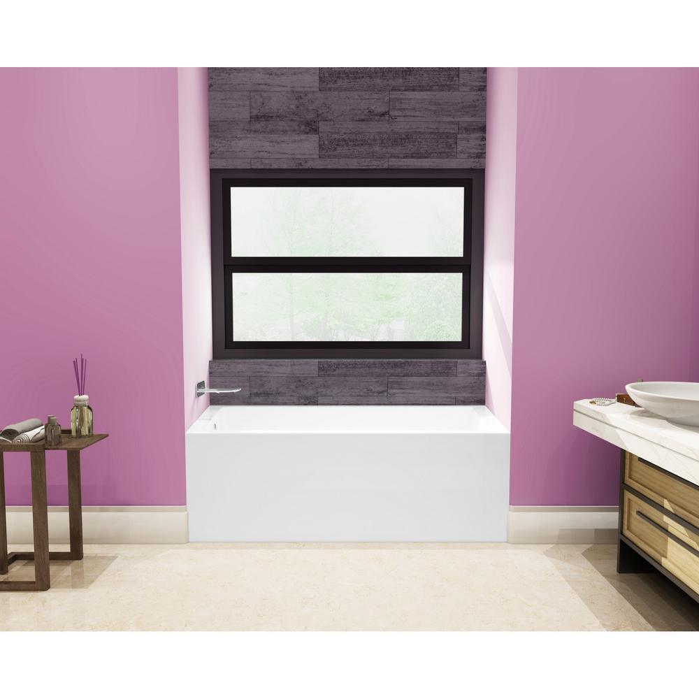 Aqua Eden Jenny 54 in. Acrylic Left-Hand Drain Rectangular Alcove Bathtub in White - Super Arbor