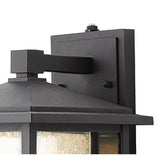 Black Outdoor Seeded Glass Dusk to Dawn Wall Lantern Sconce