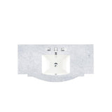 Carrara 60 in. W Marble Single Basin Vanity Top in Carrara White with White Basin - Super Arbor