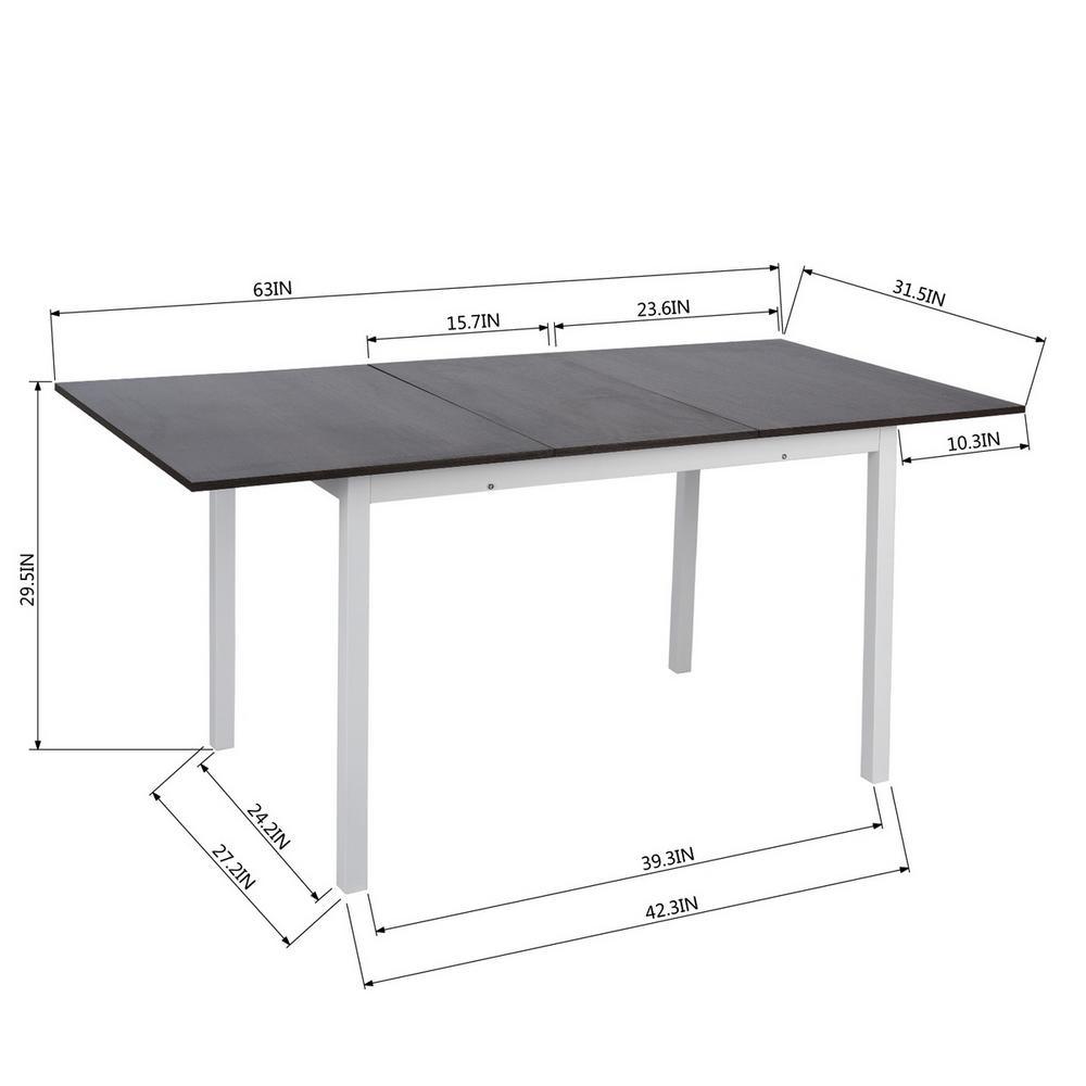 Bari Dark 29.5 in. Wood Extendable Folding Dining Table - Super Arbor
