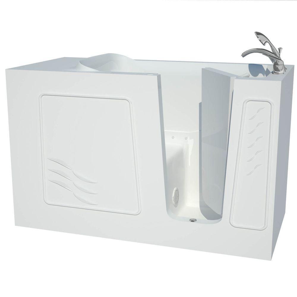 Builder's Choice 53 in. Right Drain Quick Fill Walk-In Air Bath Tub in White - Super Arbor