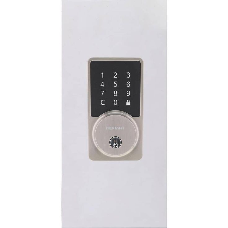 Defiant Square Satin Nickel Smart Wi-Fi Deadbolt Powered By Hubspace