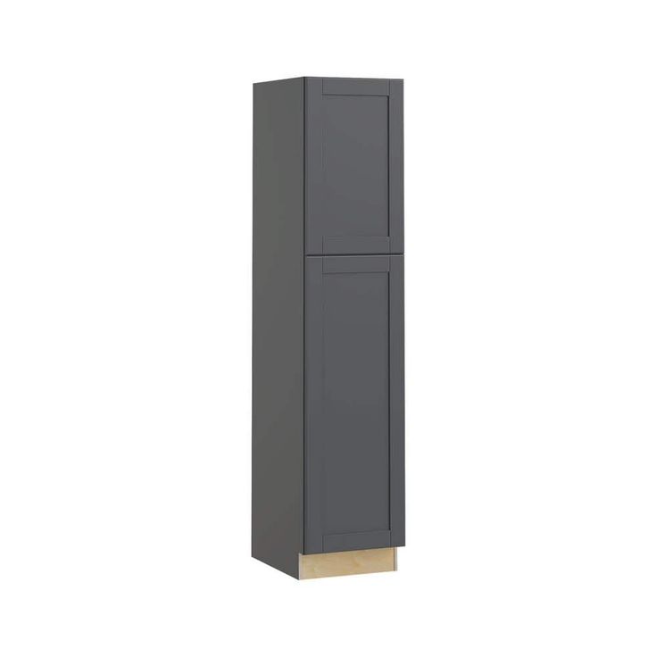 Home Decorators Collection Washington 18 in. W x 24 in. D x 84 in. H Assembled Plywood Pantry Kitchen Cabinet in Valiant Onyx with Soft Close LH