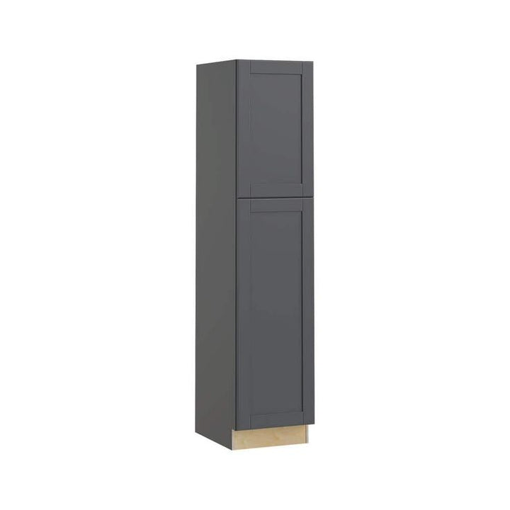 Home Decorators Collection Washington 18 in. W x 24 in. D x 84 in. H Assembled Plywood Pantry Kitchen Cabinet in Valiant Onyx with Soft Close RH