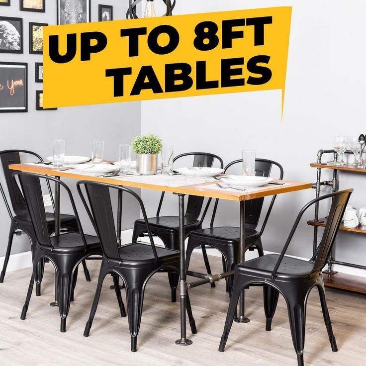3/4 in. Black Pipe 42.5 in. L x 30 in. H Poker Design Kitchen Table Kit