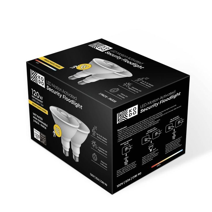 KODO 120-Watt Equivalent PAR38 LED Motion Sensor Flood Light Bulb Bright White (2-Pack)