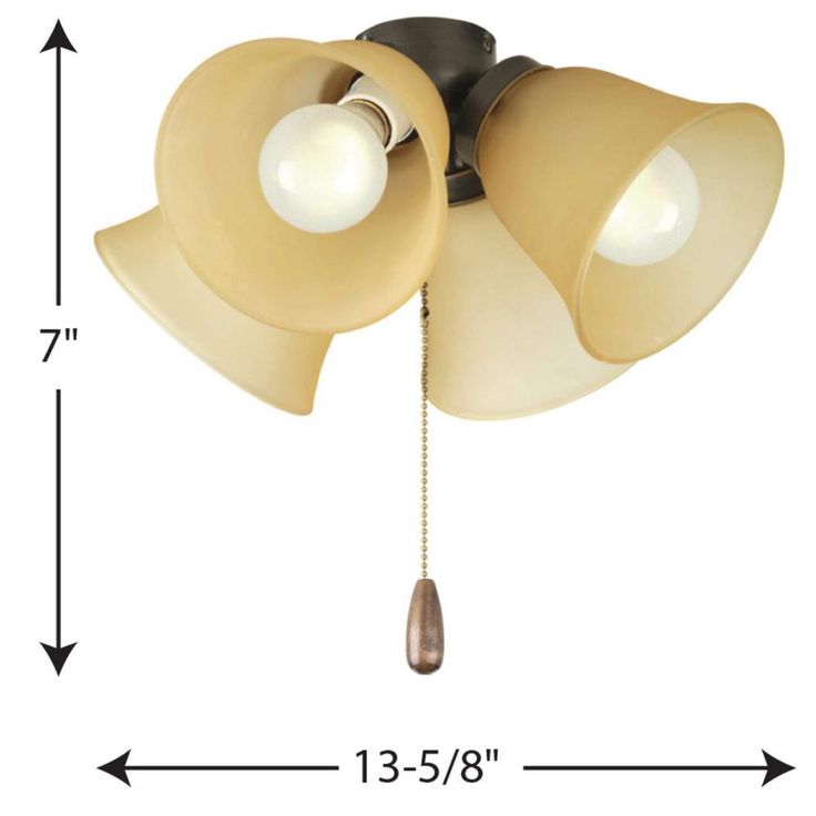 Fan Light Kits Collection 4-Light Antique Bronze Ceiling Fan Light Kit