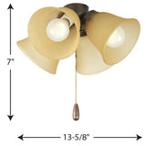 Fan Light Kits Collection 4-Light Antique Bronze Ceiling Fan Light Kit