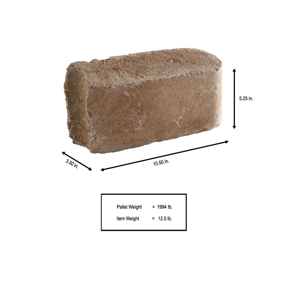 Pavestone RumbleStone 10.5 in. x 3.5 in. x 5.25 in. Cafe Concrete Edger (144 Pcs. / 125 Lin. ft. / Pallet) - Super Arbor