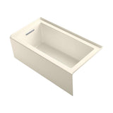 Underscore 60 in. Rectangular Alcove left Drain Bathtub in Ice Grey - Super Arbor