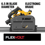 FLEXVOLT 60-Volt MAX Lithium-Ion Cordless Brushless 6-1/2 in. Track Saw Kit with Battery 2Ah, Charger, Case and Track - Super Arbor