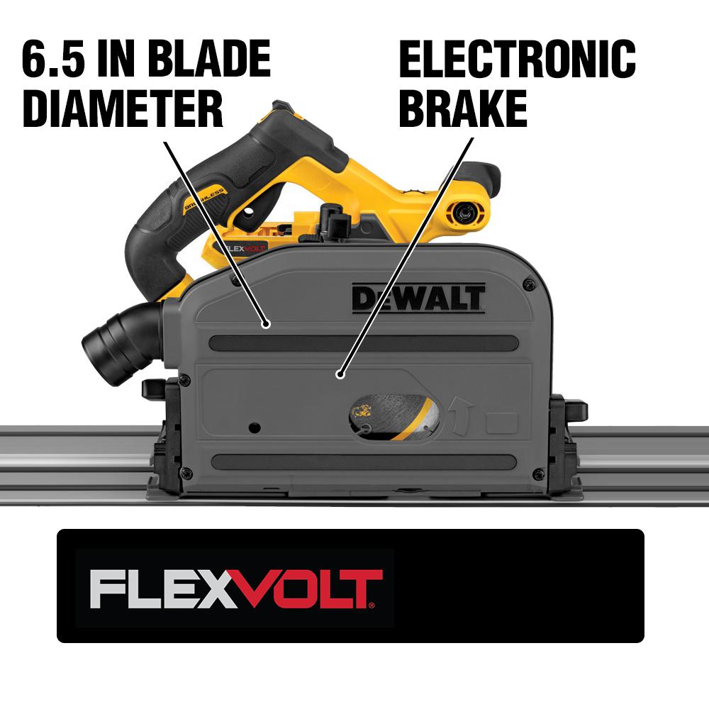 FLEXVOLT 60-Volt MAX Lithium-Ion Cordless Brushless 6-1/2 in. Track Saw Kit with Battery 2Ah, Charger and Case