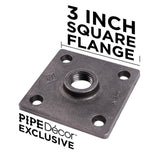 1/2 in. Black Pipe 5.75 in. L Wall Mounted Square Flange Shelf Bracket Kit (4-Pack)