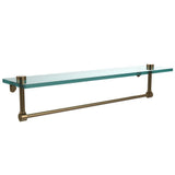 22 in. L  x 5 in. H  x 5 in. W Clear Glass Vanity Bathroom Shelf with Towel Bar in Satin Nickel - Super Arbor