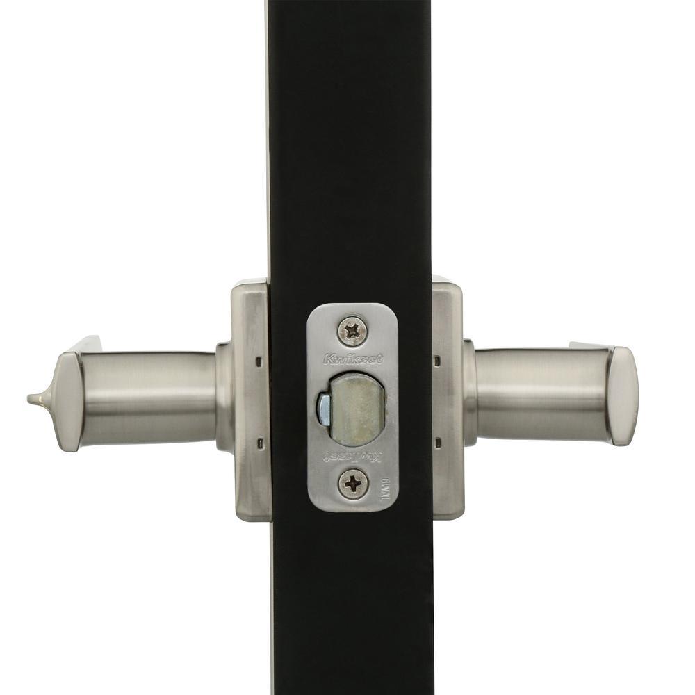 Vedani Satin Nickel Square Exterior Entry Door Lever featuring SmartKey Security - Super Arbor
