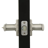 Vedani Satin Nickel Square Exterior Entry Door Lever featuring SmartKey Security - Super Arbor