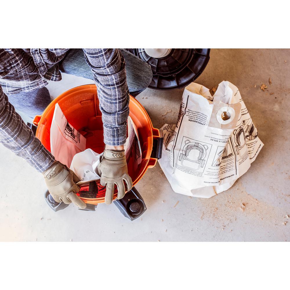 High-Efficiency Size A Dust Bags for 12 Gal. to 16 Gal. RIDGID Wet/Dry Vacs (2-Pack) - Super Arbor