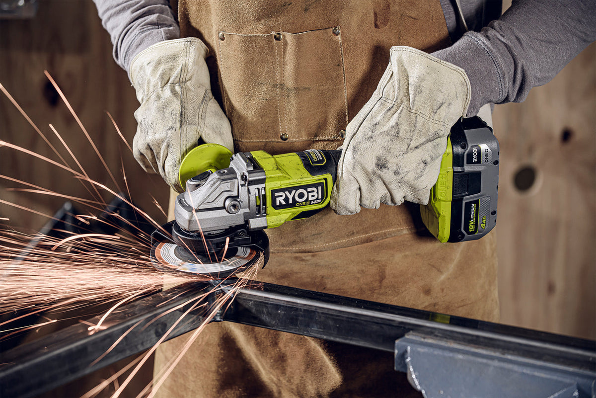 RYOBI 18V ONE+ HP Brushless 4-1/2 in. Angle Grinder/Cut-Off Tool Kit with 2.0Ah Battery and Charger