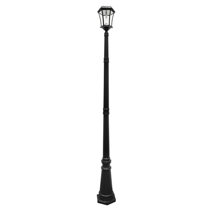 Victorian Bulb Series Single Black Integrated LED Outdoor Solar Lamp Post Light with GS Solar LED Light Bulb