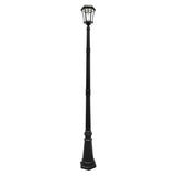 Victorian Bulb Series Single Black Integrated LED Outdoor Solar Lamp Post Light with GS Solar LED Light Bulb
