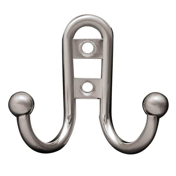 2-7/10 in. Satin Nickel Ball End Double Wall Hook (4-Pack)