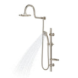AquaRain 3-Spray Retrofit Shower System with Handshower & Showerhead Combo & Wall Bar Shower Kit in Brushed Nickel
