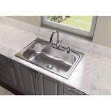 Pergola Drop-In Stainless Steel 33 in. 4-Hole Single Bowl Kitchen Sink - Super Arbor