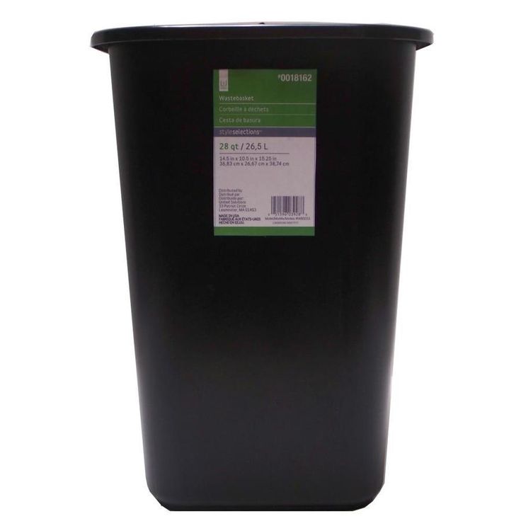 Style Selections 7-Gallon Black Plastic Touchless Trash Can