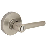 Highland Matte Black Bed and Bath Door Lever with Round Rose