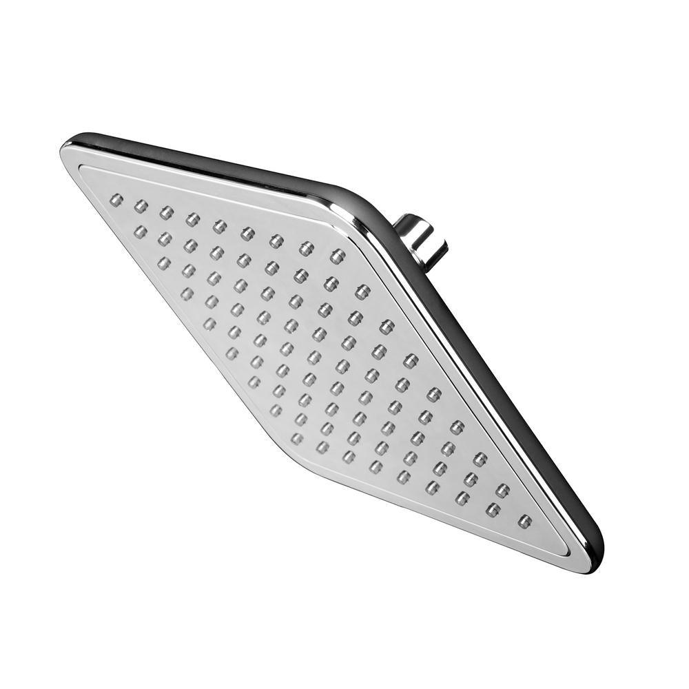 1-Spray 7.85 in. Single Wall Mount Fixed Rain Shower Head in Black - Super Arbor