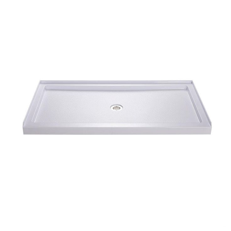 DreamLine SlimLine 36 in. D x 60 in. W Single Threshold Shower Base in White