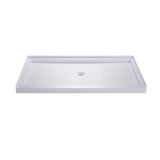 DreamLine SlimLine 36 in. D x 60 in. W Single Threshold Shower Base in White