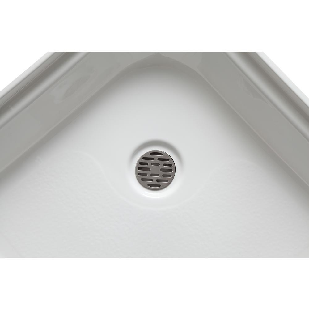 Randi 36 in. x 36 in. Double Threshold Shower Base in White - Super Arbor