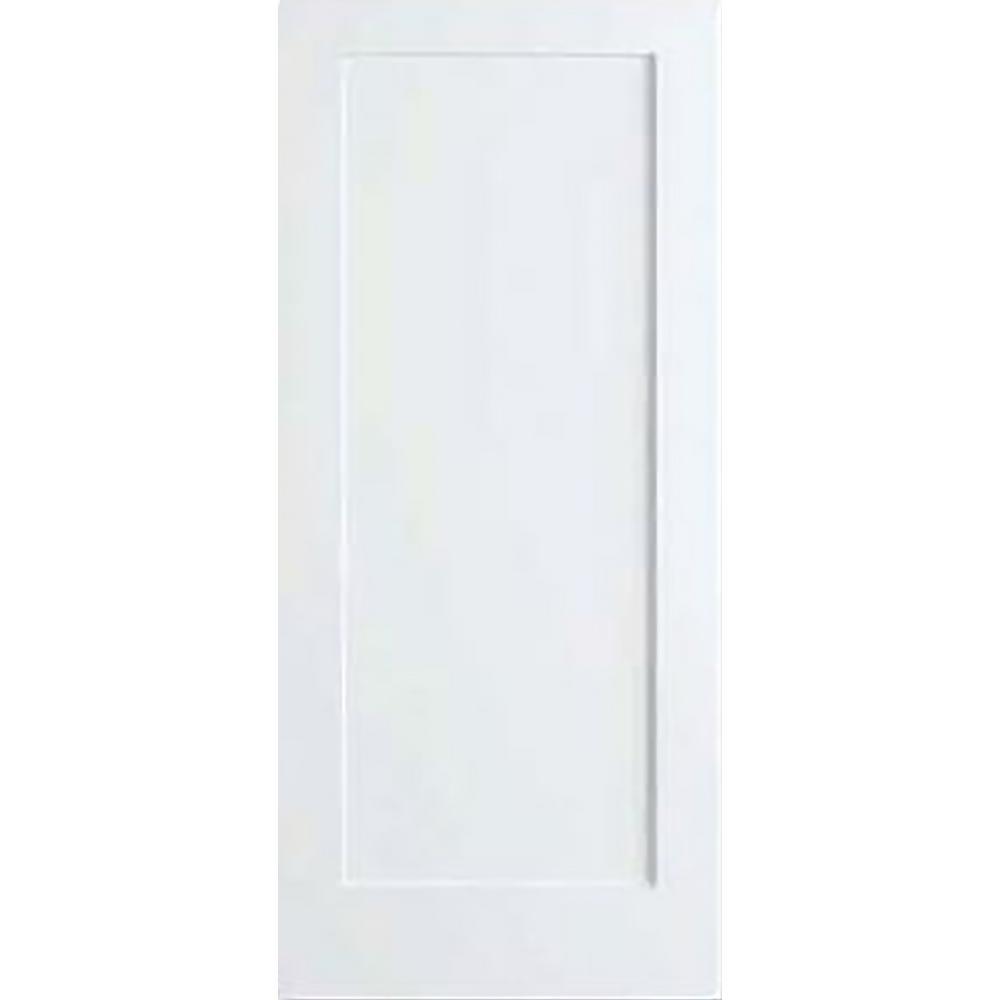 30 in. x 80 in. White 1-Panel Shaker Solid Core Wood Interior Door Slab - Super Arbor