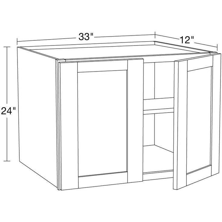 Home Decorators Collection Washington Vesper White Plywood Shaker Assembled Wall Kitchen Cabinet Soft Close 33 W in. 12 D in. 24 in. H