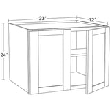 Home Decorators Collection Washington Vesper White Plywood Shaker Assembled Wall Kitchen Cabinet Soft Close 33 W in. 12 D in. 24 in. H